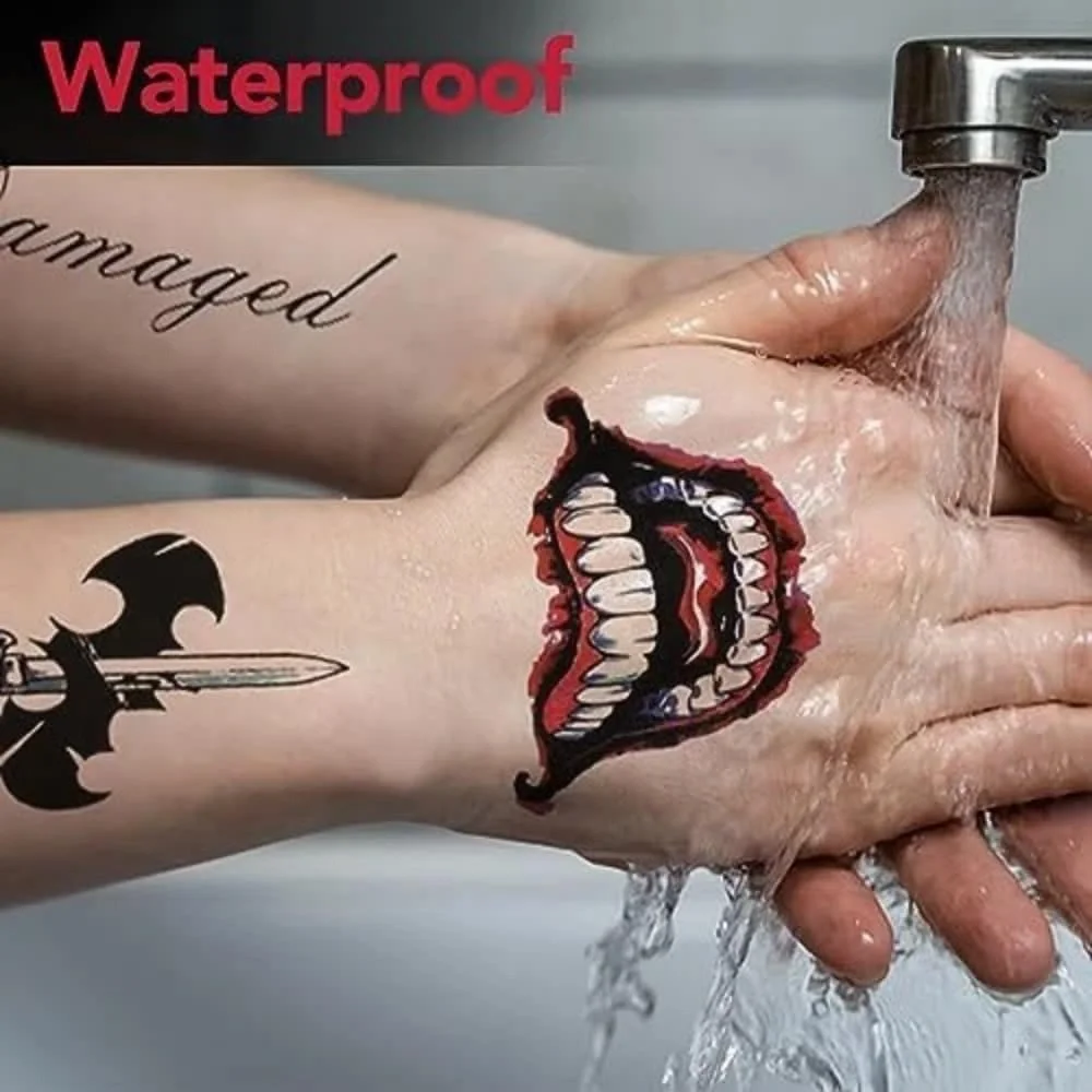 Joker Themed Temporary Tattoo Set